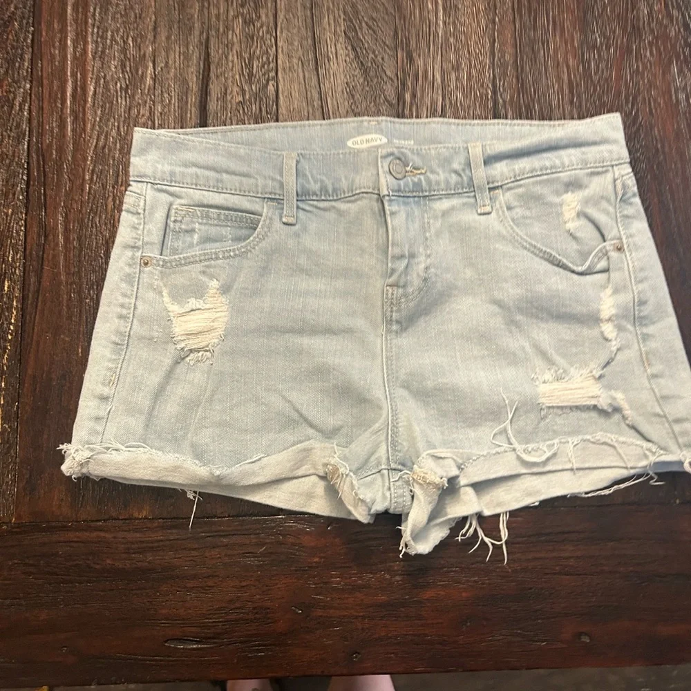 Classic Distressed Light Wash Blue Jean Shorts - Cut Offs